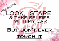 Don’t Touch Car Sign