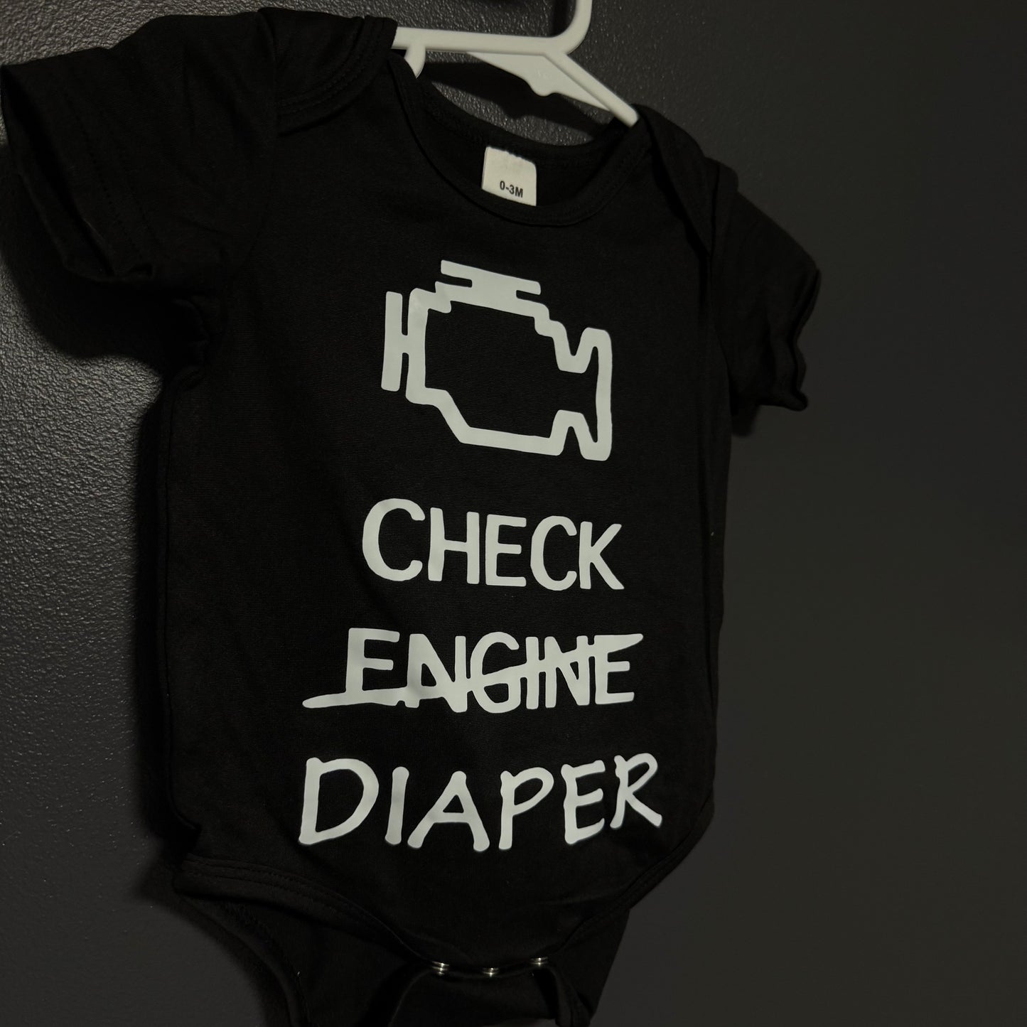 Check Engine/Diaper Onesie