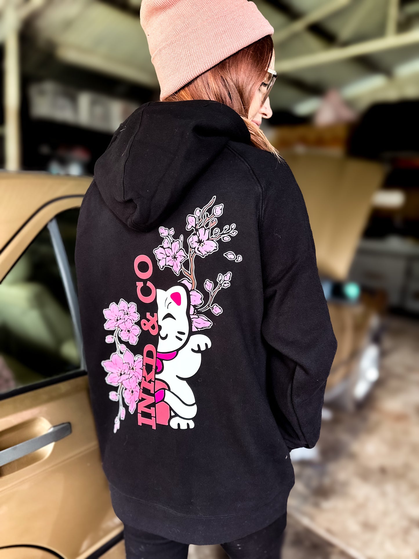 Cherry Blossom Kitty Hoodie