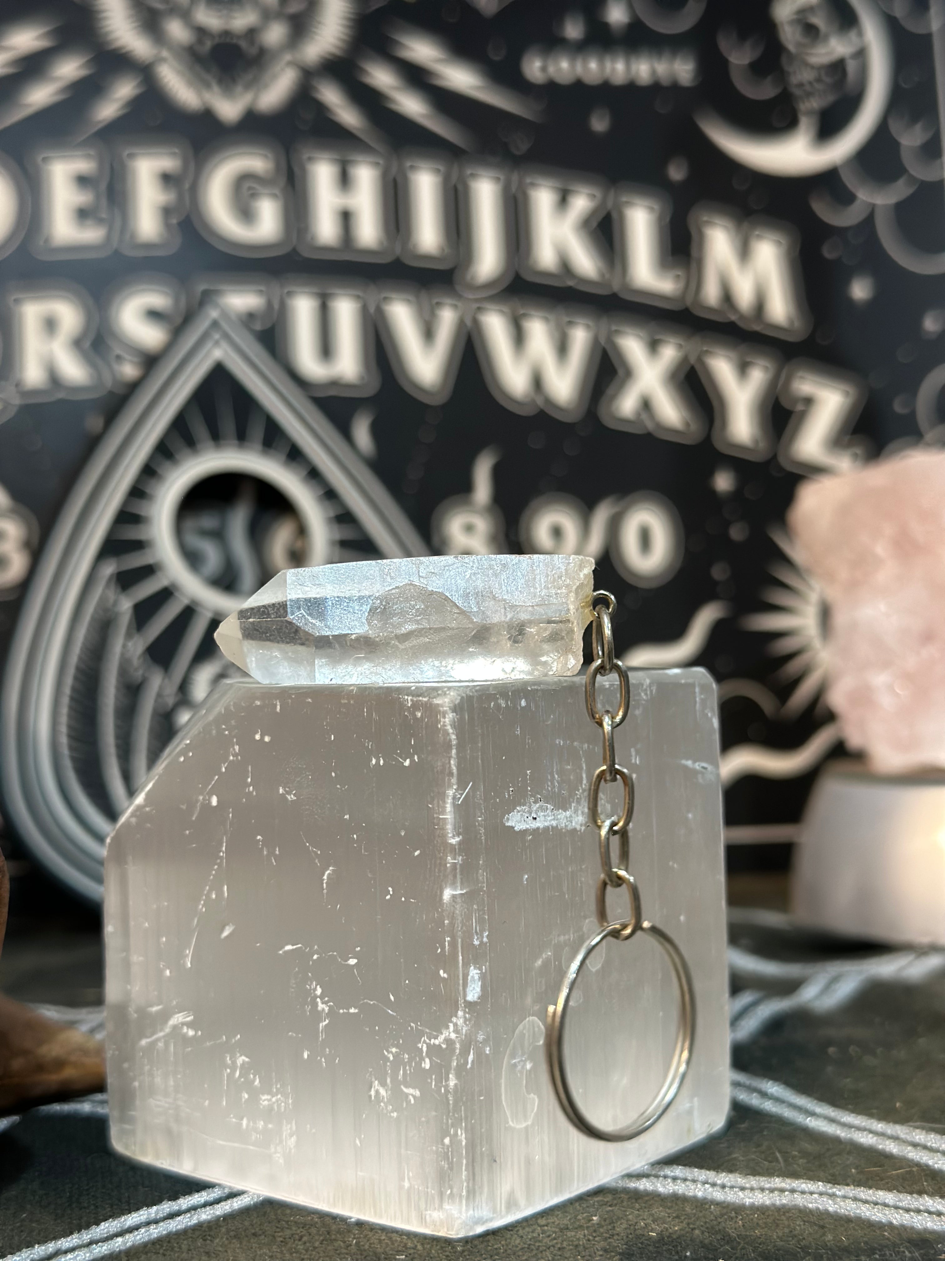 Clear Quartz Keychain #1