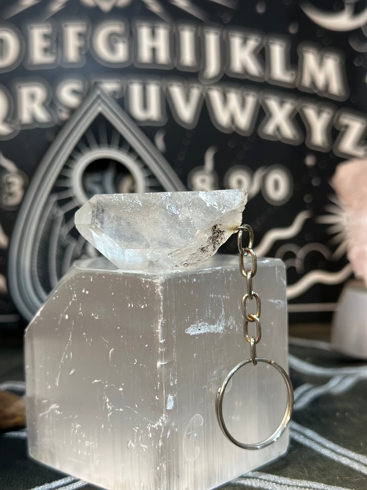 Clear Quartz Keychain #2