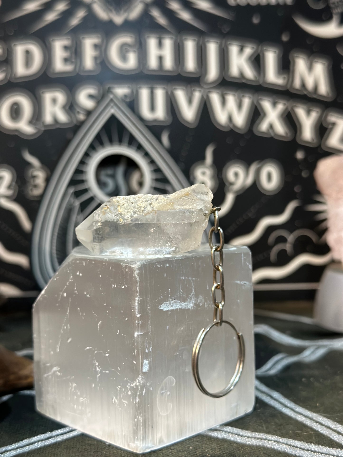 Clear Quartz Keychain #3