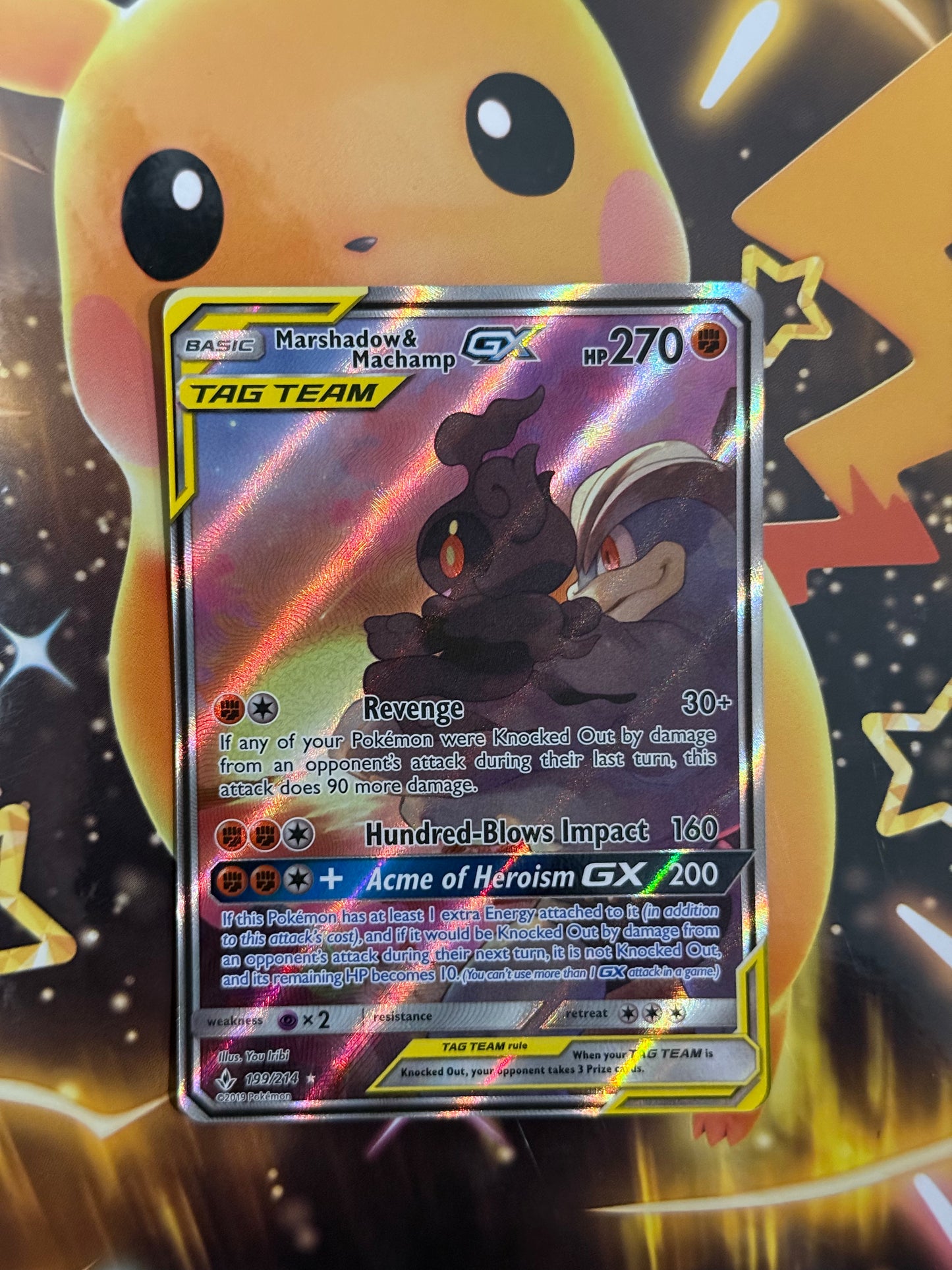 Marshadow & Machamp-GX 199/214 - Unbroken Bonds Pokemon Holofoil