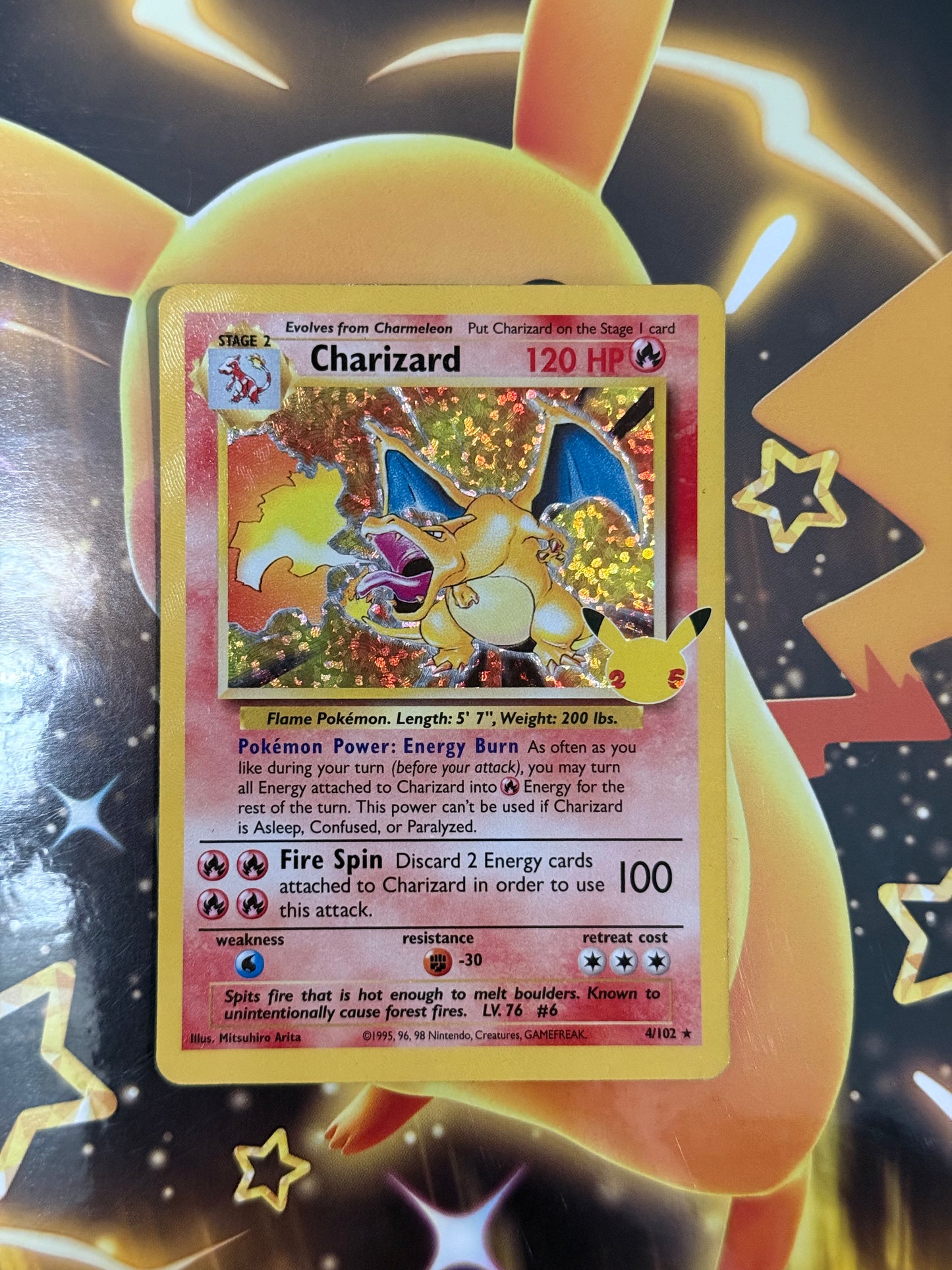 Charizard Celebrations Holo 4/102 25th Anniversery Pokemon